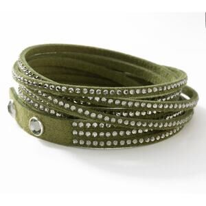NIB Touchstone Crystal by Swarovski Olive Green Star Wrap Bracelet Boho